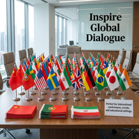 Table Flag Set with Metal Base Stand, 200 Country Desk for Conference Room, Pole Holder for Meeting Display