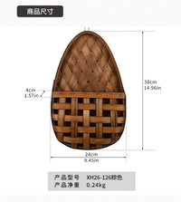 水滴形室内木质挂篮壁挂装饰插花装田园风置物篮民宿背景墙面挂饰