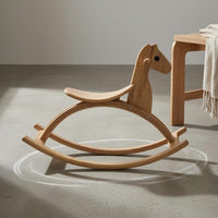 Wooden Rocking Horse Smooth Solid Wood Rocking Horse Balanced Enduring Form Rocker Toy for Children