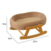 Cat Scratcher Rocking Bed with Wood Frame, Scratching Board and Cat Swing for Indoor Use, Warm Winter Cat Bed for Kitten Warmth