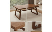 Sturdy Rectangular Dining Table Streamlined Dining Table with Adjustable Feet Industrial Furniture Minimalist for Cafes