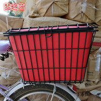 Bicycle Rear Basket with Lid, Large Capacity Front Shopping Basket for Mountain Bikes, Thickened Wire Mesh