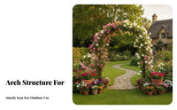Decorative Garden Arch Weather Resistant Metal Garden Arch Elegant Design Wrought Iron Archway Long-Lasting for Gardeners, Homeowners, Event Planners, Patio, Backyard, Yard, Pathway