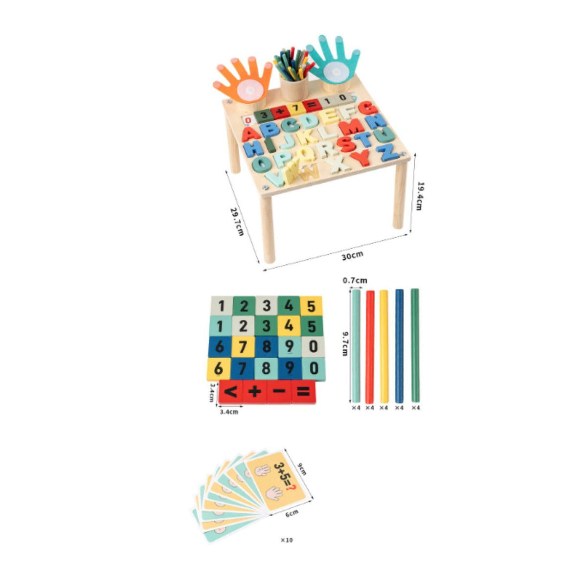 Educational Play Table Multifunction Educational Activity Table Number Learning Desk for Young Children, Kids, Classroom, Nursery