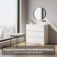 Extendable Vanity Minimalist Dressing Table Makeup Station Anglighted Design Six Drawers Space-saving for Women Adults Home Suitable for Bedroom Home Office Closet