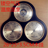 气象仪温度湿度计气压表西洋欧式木座woden weather station3合1