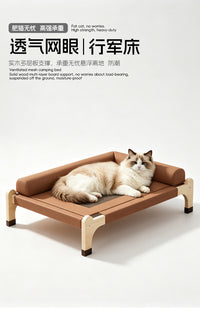 Cat Camping Bed with Jute Mat - Scratch-Resistant, Breathable, Detachable