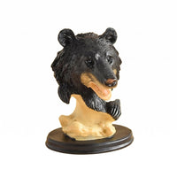 Black Bear Resin Sculpture Painted Details Home Decoration Craft-Style for Desk