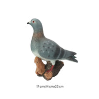 Pigeon Statue with Branch Base Lifelike Pigeon Figurine Decorative for Gardeners