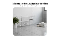 Multi-Tier Floor Shelf No-Drill Assembly Multi-Tier Shelving Unit Modern Minimalist Aesthetic Transparent Look for Bathroom