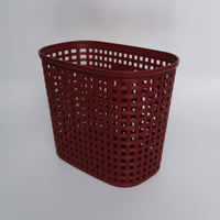 Imitation Wicker Bike Basket with Hardware Woven-Look Plastic Cycle Basket Sturdy Lightweight for Commuting