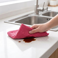 25cm Microfibre Cloth and Cleaning Cloths Pack of 5, Non Scratch Soft Cloth for Glass and Dishes, 240 GSM Polyester-Nylon for Wet and Dry Use