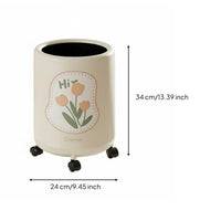 Stylish Design Uncovered Top Cylinder Bin Wide Opening Uncovered-Top Garbage Bin Sturdy Decorative Trash Can Thickened Long-Lasting Material for Children, Students, Living Room, Bedroom, Office