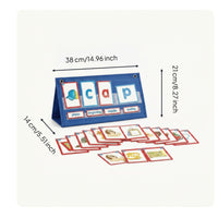 Word Building Desktop Pocket Chart Simple Storage Phonics Board with Cards Double-Sided Word Spelling Board for Teachers, Young Learners, Classroom