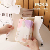 Luxury Floral Leather Tissue Box for Desktop, High-End