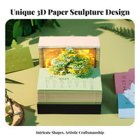 3D Memo Pad Calendar Creative Gift Paper Sculpture Calendar Multi-Functional Tear-Away Art Notepad for Friends, Students, Desktop, Home Decor, Bedroom
