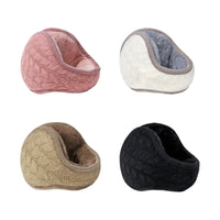 Foldable Knitted Cable Knit Earmuffs for Winter Warmth