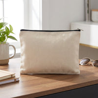 Women's Cosmetic Bag 23x17cm, Canvas Toiletry Bag with Zipper, Portable Toiletry Pouch for Makeup and Skincare Products, Cream