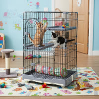 Easy to Clean Cat Villa Enclosure Pull-out Tray Multi-Level Cat Enclosure for Home