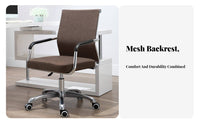 Wheeled Desk Chair with Armrests Height Adjustable Office Furniture Ergonomic Design Support for Students, Workspace