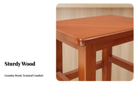 Four-Legged Wooden Stool Space-Saving Unadorned Wooden Seat Easy to Clean