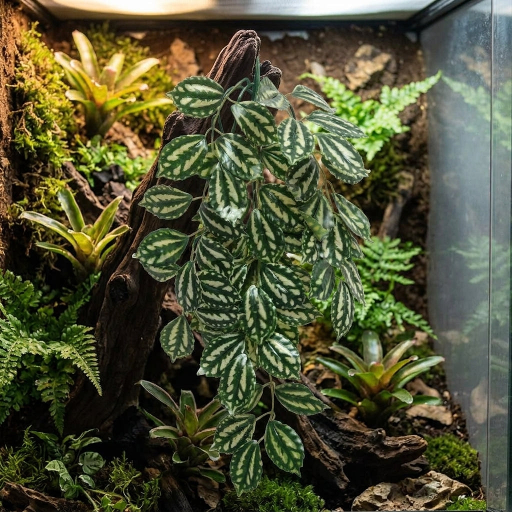 Bendable Climbing Vine and Lifelike Appearance Reptile Plants, Gecko Enclosure Accessories for Glass Mixed Foliage Reptile Plants