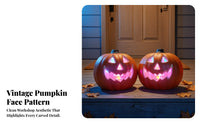 Battery Powered Jack-O'-Lantern Spooky Light-up Pumpkin Glowing Light up Pumpkin Compact for Tabletop, Mantel, Entryway