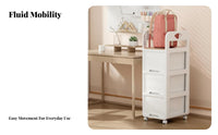 Under-Desk Storage Trolley Space-Saving 2-Tier Rolling Cart Multifunctional