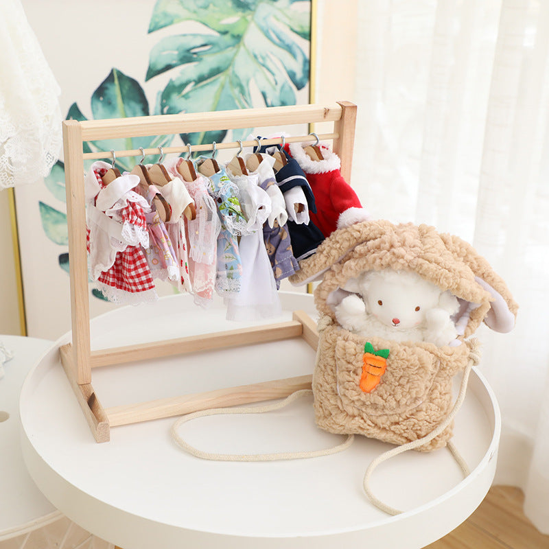 Doll Clothes Hanger Rack for 20cm BJD Dolls and Plush Toys