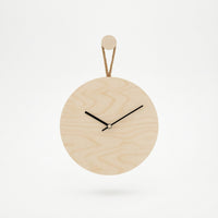 Wooden Wall Clock Minimalist Clock with Rope Round for Living Room, Entryway