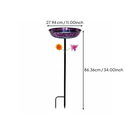 Metal Bird Bath Outdoor Garden Decor Weather-Resistant for Yard
