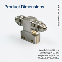 Nozzle 4BSPT Misting Low Pressure, 304 Stainless Steel Fogging Nozzle, Wide Angle Spray Head, for Du - Double-head Wide-angle Round Spray