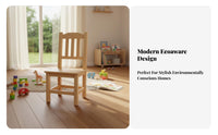 Wooden Stool with Backrest full Wood Construction Household Furniture