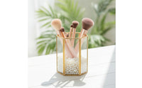 Compact Desktop Storage Holder with Metal Frame Elegant Makeup Brush Holder Space Saving Makeup Brush Organizer Modern for Dressing Table