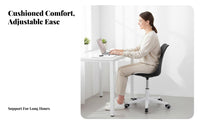 Clear Rolling Chair Height Adjustable Task Seating Minimalist Design for Bedroom