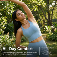 Sports Bras for Women with Built-In Support for Running and Fitness, Moisture Wicking Tank Tops for Gym with Wide Design