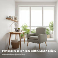 Nordic Design Upholstered Accent Chair Minimalist Design Upholstered Armchair Soft Cushion Single Sofa Comfortable Backrest for Apartment Dwellers, Homeowners, Readers, Living Room, Bedroom, Reading Nook, Balcony