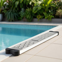 Hard-Wearing Stainless Steel Pool Ladder Curved 3-Step Pool Ladder Easy to Install Sturdy for Backyard