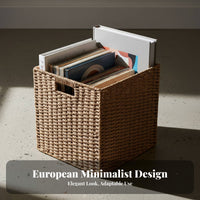 Imitation Rattan Cube basket with Handles Shelf Basket Hollowed-available for Living Room