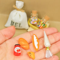 娃娃屋微缩厨房食玩场景ob11面包调料裱花袋组合模型拍摄道具10件