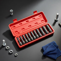 20 Pieces Air-Powered Shock-Resistant Socket Set Heat Treated Air Wrench Socket Kit Extended Shock-Resistant Wrench Sockets