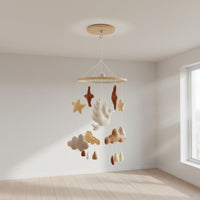 Felt Crib Mobile Handmade Nursery Hanging Toy Sleep Aid for Babies, Newborns