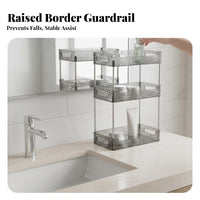 Tiered Cosmetic Holder Space-Saving Countertop Organizer Clear Design for Adults