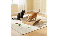 Long-Lasting & Wear-Resistant Cat Scratching Lounge Low-Shedding Curved Cat Scratching Board Stable Structure Spacious & Comfortable for Kittens, Large Cats, Living Room