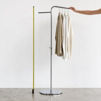 Stainless Steel Garment Display Rack with Round Base for Retail Stores