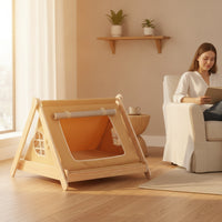 Elevated Dog Tent Raised Pet Tent Enclosed Pet Teepee Indoor for Small Dogs, Young Dogs, Cats, Living Room, Bedroom, Patio, Camping