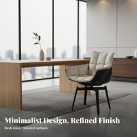 Curved Supportrest Pedestal Chair Modern-Designd Dining Seat Rotating Function Thickly Padded Pad for Design Aficionados