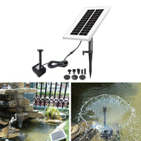 12V 3W Monocrystalline Silicon Solar Fountain Pump with Brushless DC Motor and 6 Nozzles