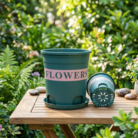 Tree Planters Outdoor Flower Planters, Heavy Duty Green Plant Pot with Optional Saucer, Round Tapered Pot for Garden Trees and Plants