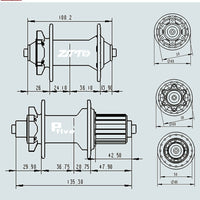 ZTTO Bicycle 4-Bearing Hub 120 Ratchet Quick Release Thru Axle Aluminum Alloy Mountain Bike Hub HG Freehub